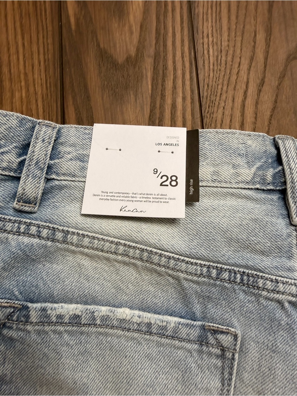 KanCan Light Blue Distressed Denim Shorts - Picture 4 of 4